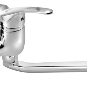 Aqualine 35 wastafelkraan met gebogen uitloop 22cm hartafstand 10cm chroom Voordeelprijs