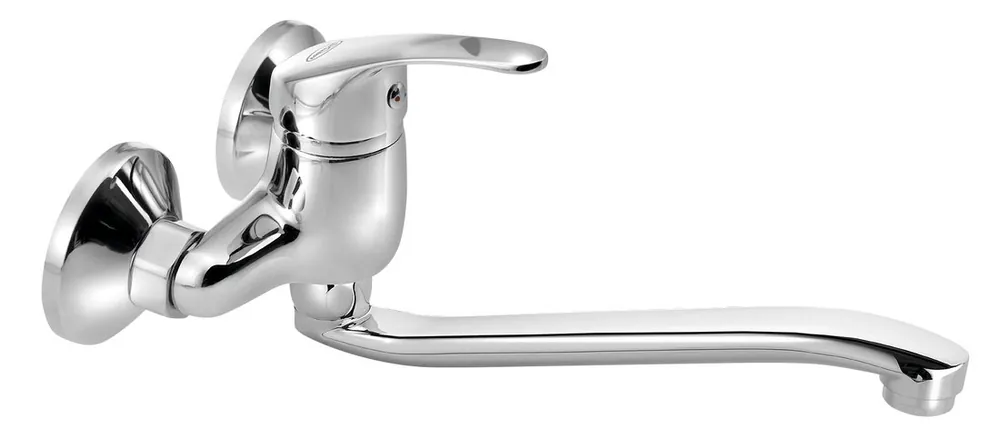 Aqualine 35 wastafelkraan met gebogen uitloop 22cm hartafstand 10cm chroom Voordeelprijs