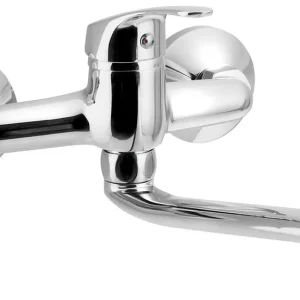 Dagaanbieding Aqualine 35 wastafelkraan met gebogen uitloop 22cm hartafstand 15cm chroom
