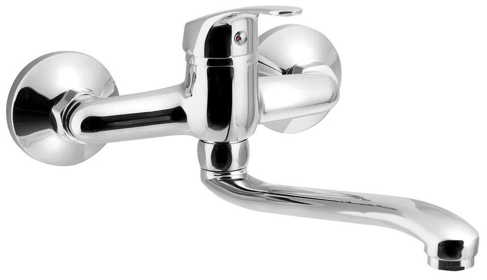 Dagaanbieding Aqualine 35 wastafelkraan met gebogen uitloop 22cm hartafstand 15cm chroom