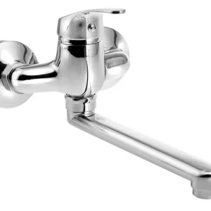 Aqualine 35 wastafelkraan met rechte uitloop 22cm hartafstand 10cm chroom Betaalbaar