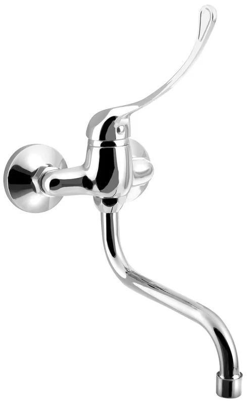 Trendy Aqualine 35 wastafelkraan met medische hendel en uitloop 18cm hartafstand 10cm chroom