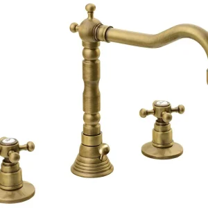 Sapho Antea 3-gats wastafelkraan 17.5cm met pop-up waste brons Lage Kosten