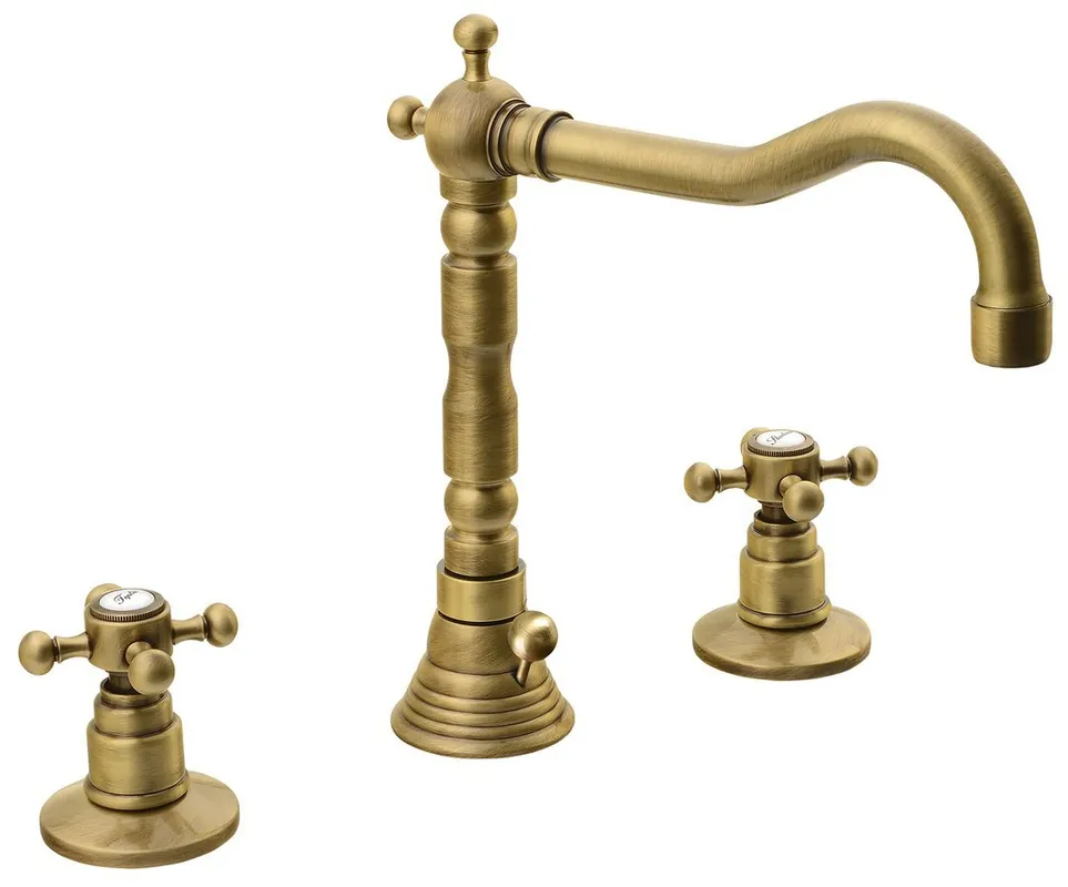 Sapho Antea 3-gats wastafelkraan 17.5cm met pop-up waste brons Lage Kosten