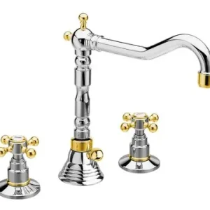 Sapho Antea 3-gats wastafelkraan 17.5cm met pop-up waste chroom / goud Topkwaliteit