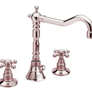 Koopje Sapho Antea 3-gats wastafelkraan 17.5cm met pop-up waste rosé goud