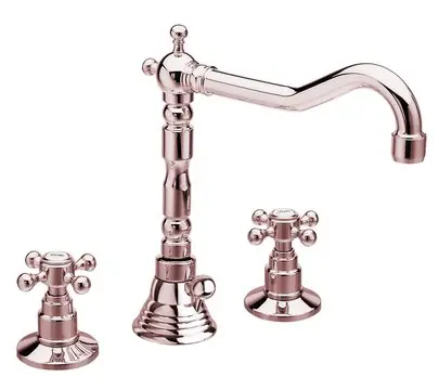 Koopje Sapho Antea 3-gats wastafelkraan 17.5cm met pop-up waste rosé goud