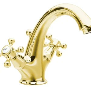 Sapho Antea 1-gats wastafelkraan 12cm met pop-up waste goud Modern