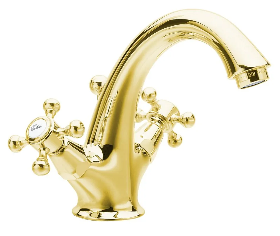 Sapho Antea 1-gats wastafelkraan 12cm met pop-up waste goud Modern