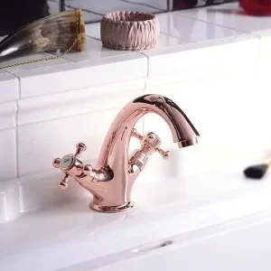 Nu Kopen Sapho Antea 1-gats wastafelkraan 12cm met pop-up waste rosé goud