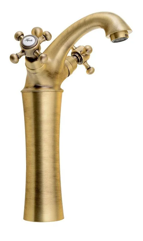 Sapho Antea 1-gats wastafelkraan verhoogd 25cm met pop-up waste brons Trendy