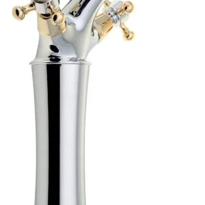Sapho Antea 1-gats wastafelkraan verhoogd 25cm met pop-up waste chroom / goud Limited Edition