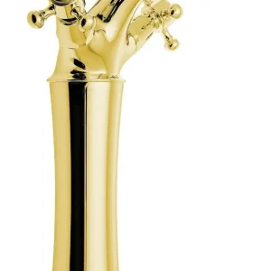 Limited Edition Sapho Antea 1-gats wastafelkraan verhoogd 25cm met pop-up waste goud