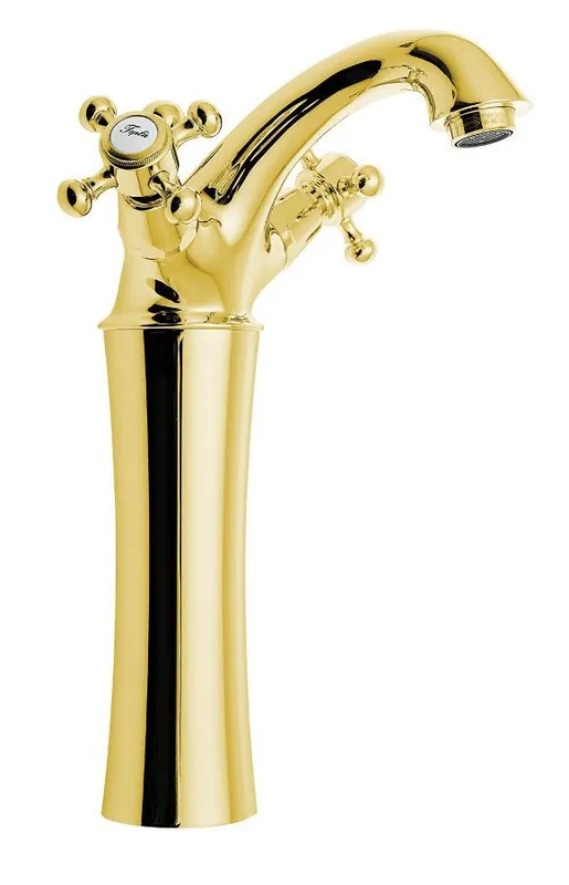 Limited Edition Sapho Antea 1-gats wastafelkraan verhoogd 25cm met pop-up waste goud