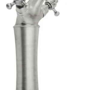 Sapho Antea 1-gats wastafelkraan verhoogd 25cm met pop-up waste nikkel geborsteld Exclusief