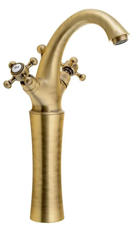 Sapho Antea 1-gats wastafelkraan verhoogd 30cm met pop-up waste brons Topkwaliteit
