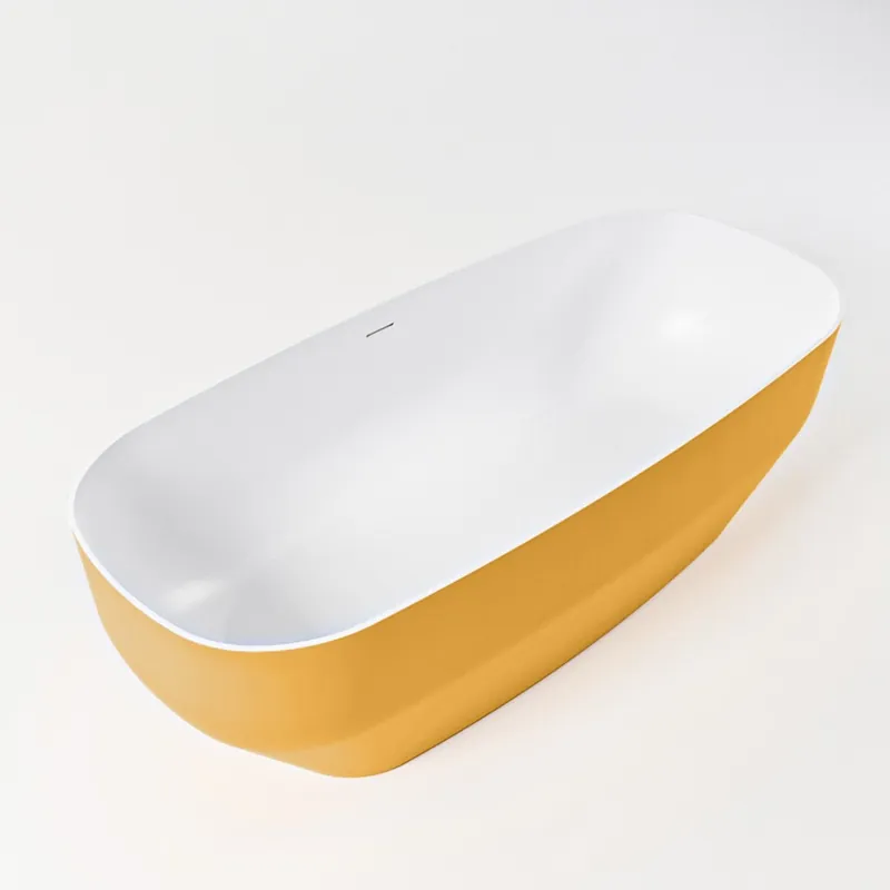 Origineel Mondiaz Stone vrijstaand bad 170x75cm kleur ocher/talc