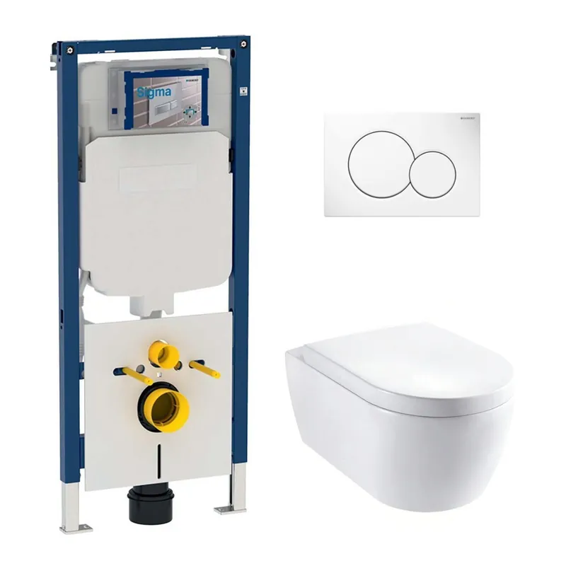 Voordeelprijs Geberit UP720 toiletset met Lambini Sub Compact randloos toilet en softclose zitting