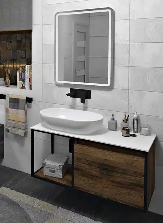 Shop Nu Sapho Skara badmeubel met Solid Surface wastafelblad 100cm eiken collingwood