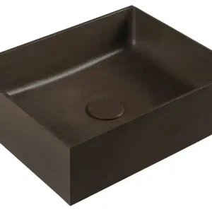 Weekendaanbieding Sapho Formigo betonnen wastafel 47.5x13x36.5cm donkerbruin