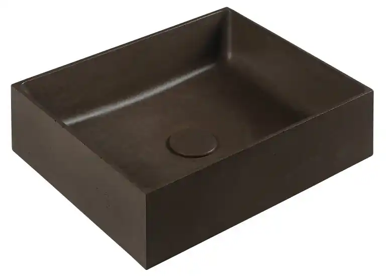 Weekendaanbieding Sapho Formigo betonnen wastafel 47.5x13x36.5cm donkerbruin