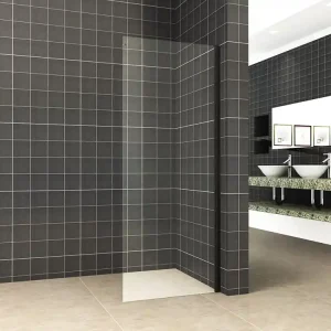 Mueller zijwand voor douchedeur 80x200cm mat zwart Koop Vandaag