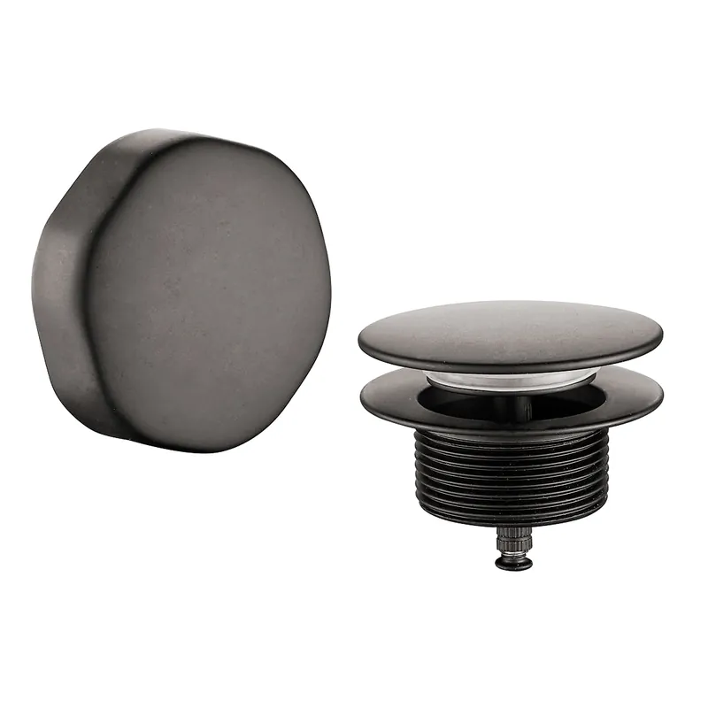 Mueller Ferro knop/plug badoverloopcombinatie in verouderd ijzer Ambachtelijk