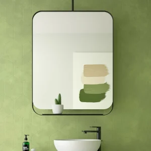 Exclusieve Aanbieding Muebles Twist roterende spiegel 70x90cm zwart