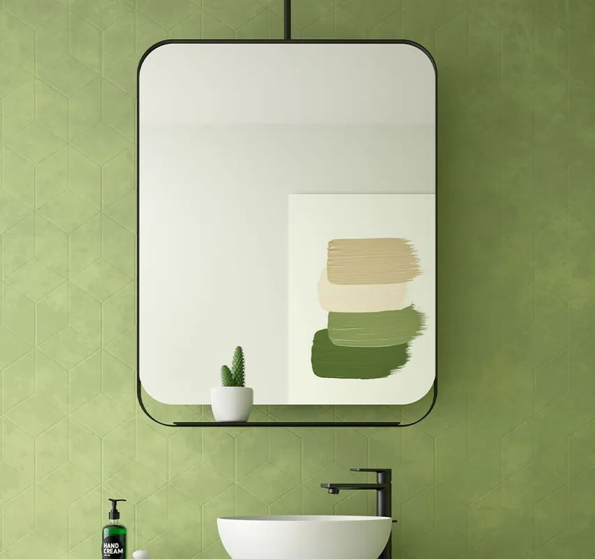 Exclusieve Aanbieding Muebles Twist roterende spiegel 70x90cm zwart