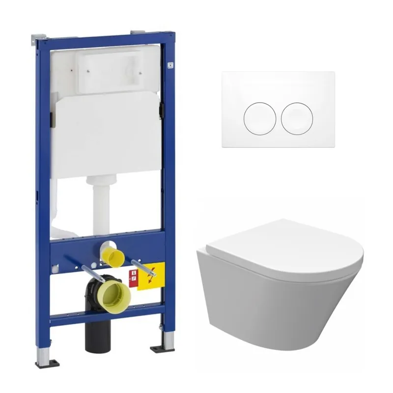 Geberit UP100 toiletset met Mueller Afesta toilet en softclose zitting Wereldwijde Verzending