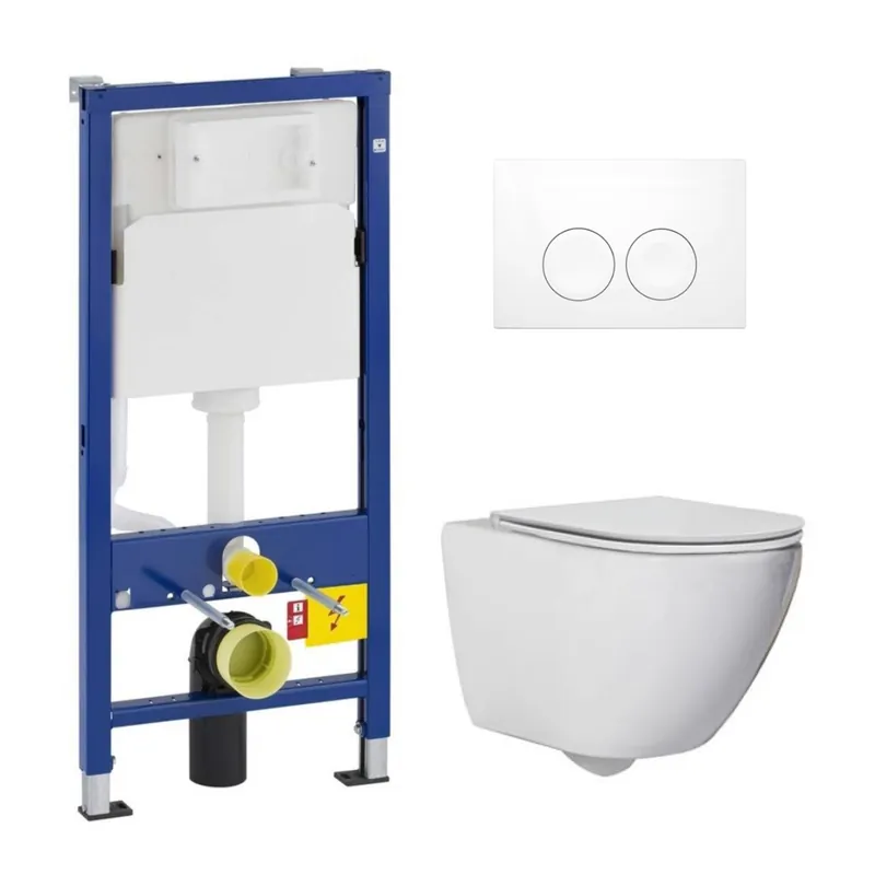 Luxe Geberit UP100 toiletset met Saniclear Jama Compact randloos toilet en softclose zitting