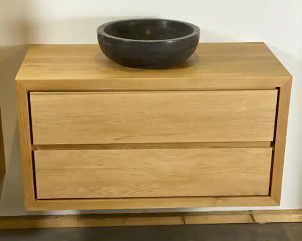 Nu Kopen B-Stone Wood eiken badkamermeubel 100cm met 2 softclose lades