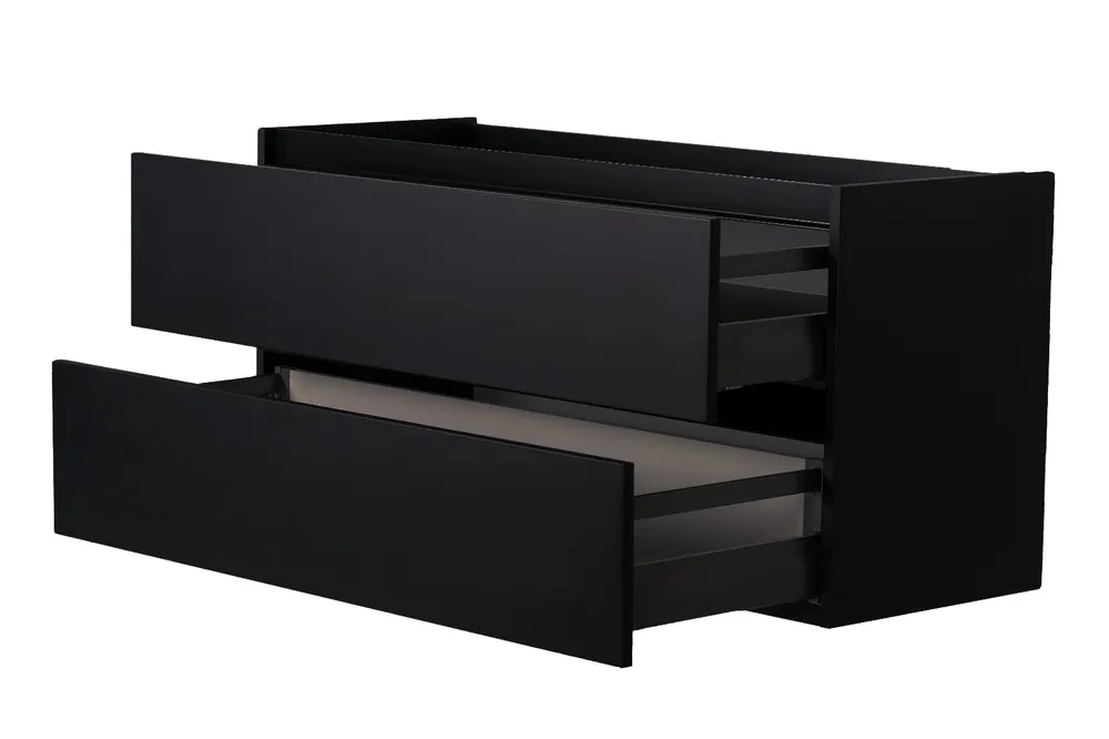 Gratis Retour Mueller City onderkast 120cm met 1 uitsparing mat zwart