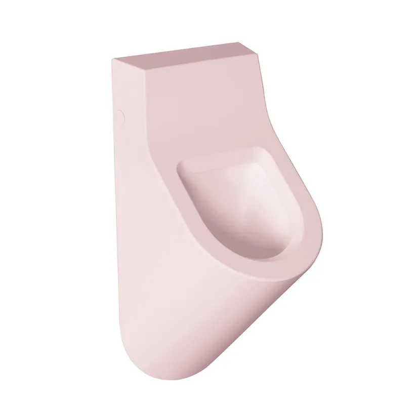Weekendaanbieding Salenzi Hung urinoir achterinlaat mat roze met ophangset en sifon