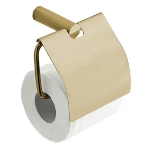 Seizoensaanbieding Mueller Gold toiletrolhouder met klep geborsteld messing