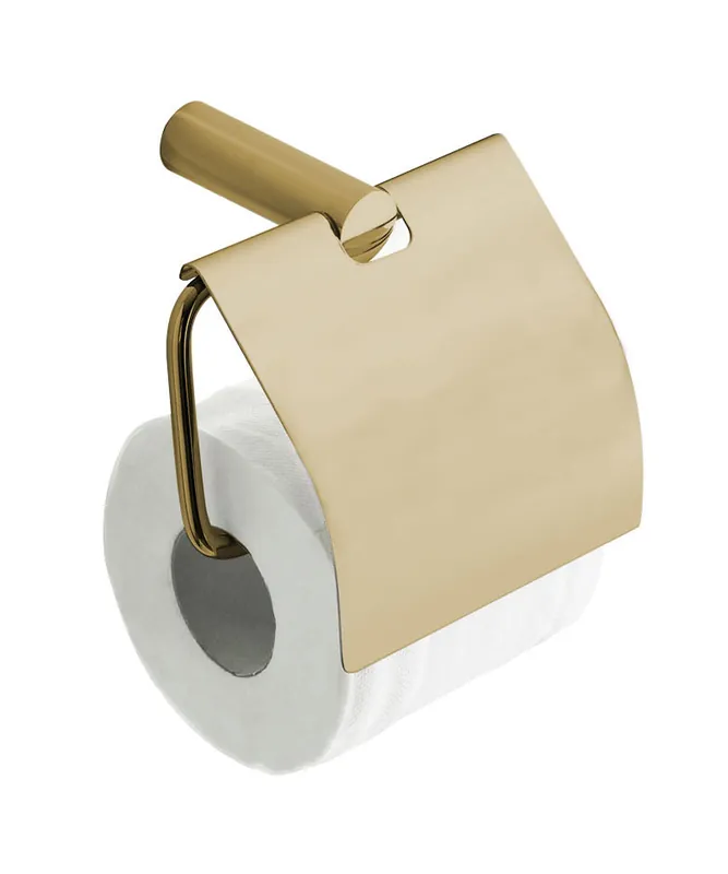 Seizoensaanbieding Mueller Gold toiletrolhouder met klep geborsteld messing