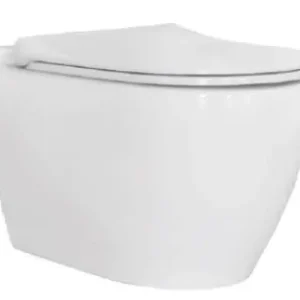 Badstuber Uno randloos hangend toilet met softclose zitting wit Origineel