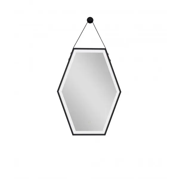 Badstuber Steel spiegel met LED verlichting 60x80cm mat zwart Tijdelijk Beschikbaar