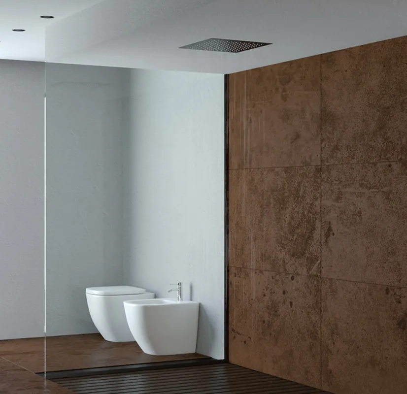Bellezza Bagno Clip On inbouw hoofddouche 44x44cm RVS Garantie Inbegrepen