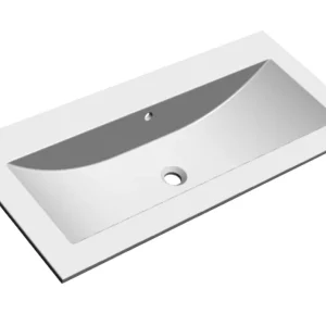 Betrouwbaar Sanicare Q4 mineraalmarmeren wastafel 99.2x45cm zonder kraangaten wit