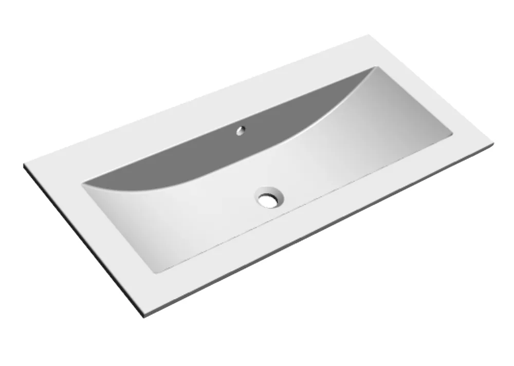 Betrouwbaar Sanicare Q4 mineraalmarmeren wastafel 99.2x45cm zonder kraangaten wit