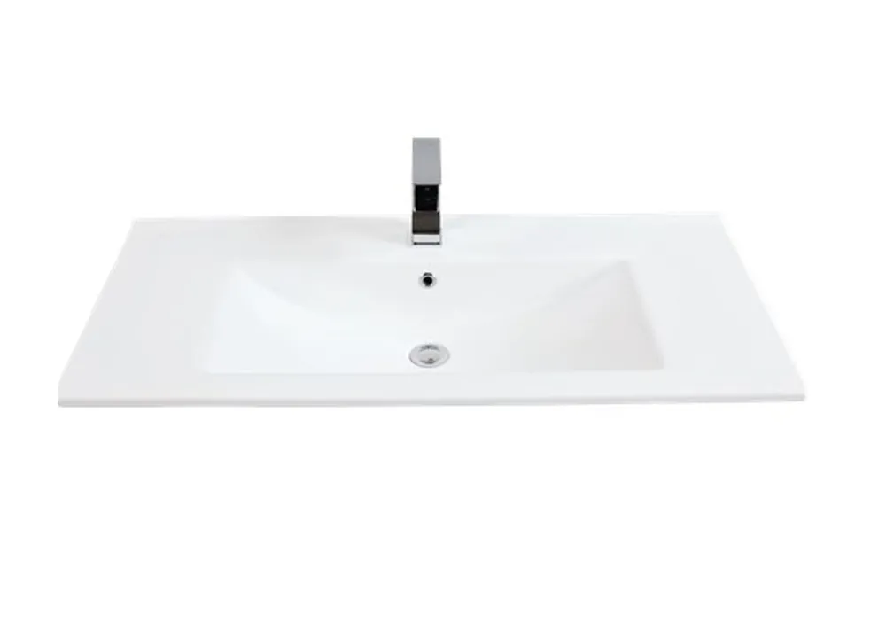 Sanicare Q6-Q7 keramische wastafel 100x45cm wit Wereldwijde Verzending