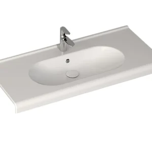 Sanicare Q9 keramische wastafel 100x47cm wit Ambachtelijk