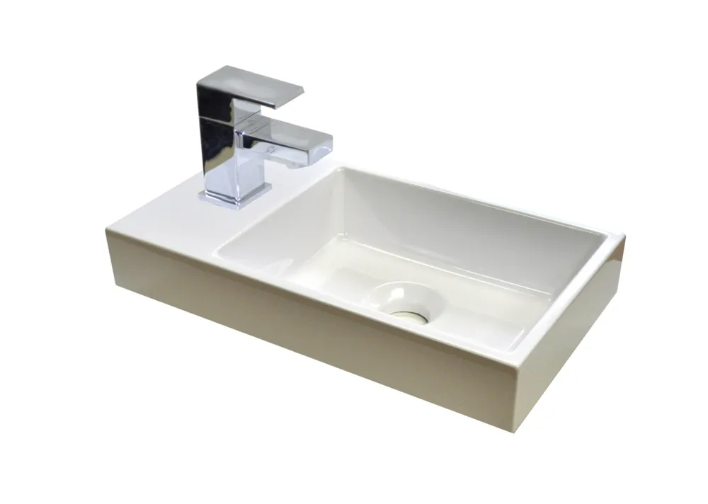 Betaalbaar Sanicare Q40 mineraalmarmeren fontein voor toiletmeubel 40x22cm wit