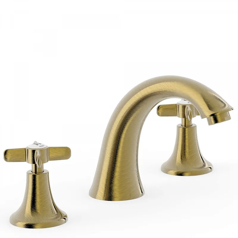 Tres Clasic 3-gats wastafelkraan verouderd messing Luxe