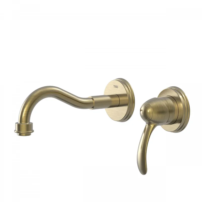 Tres Clasic inbouw wastafelkraan 21cm verouderd messing Alleen Vandaag