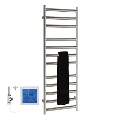 Premium SSI Design Athena elektrische radiator met witte digitale thermostaat RVS geborsteld 80x50cm 150W