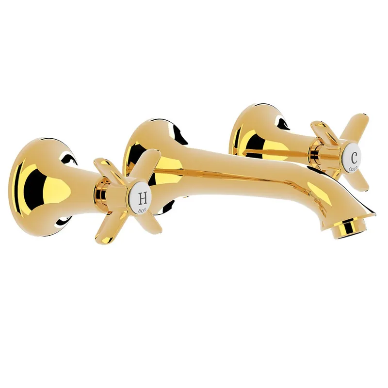 Tres Clasic inbouw wastafelkraan 15cm goud Dagaanbieding