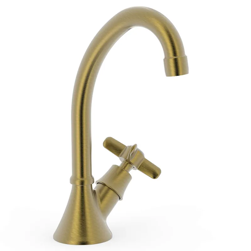 Exclusieve Aanbieding Tres Clasic gebogen fonteinkraan mat verouderd messing