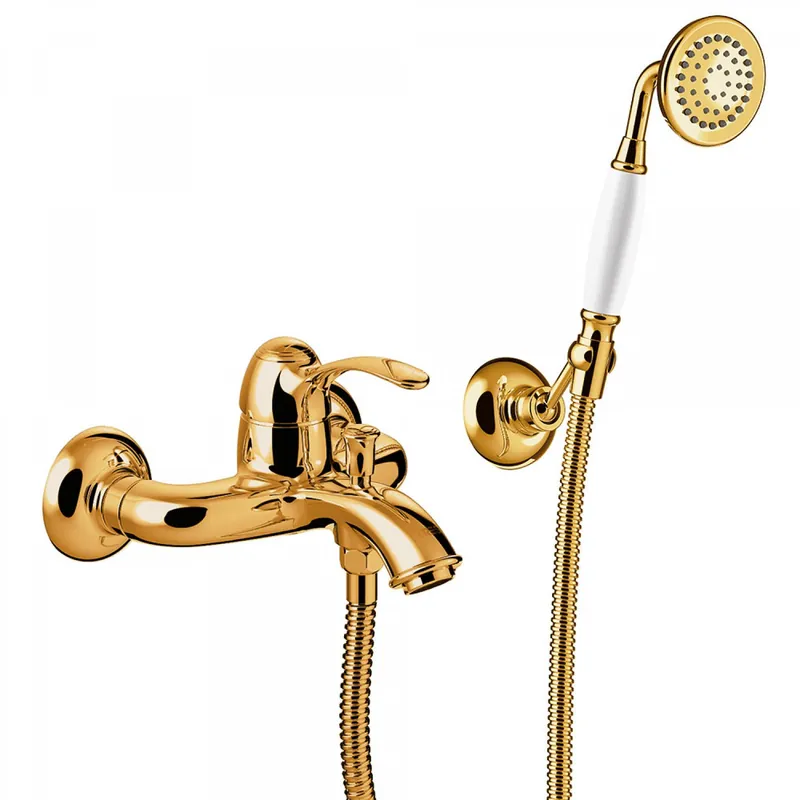 Luxe Tres Clasic badmengkraan met handdoucheset één hendel goud